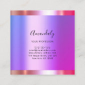 Professional Hair Salon Makeup Lash Paars Pink Vierkante Visitekaartje (Achterkant)