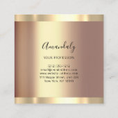 Professional Hair Salon Makeup Lash Roos Square Vierkante Visitekaartje (Achterkant)