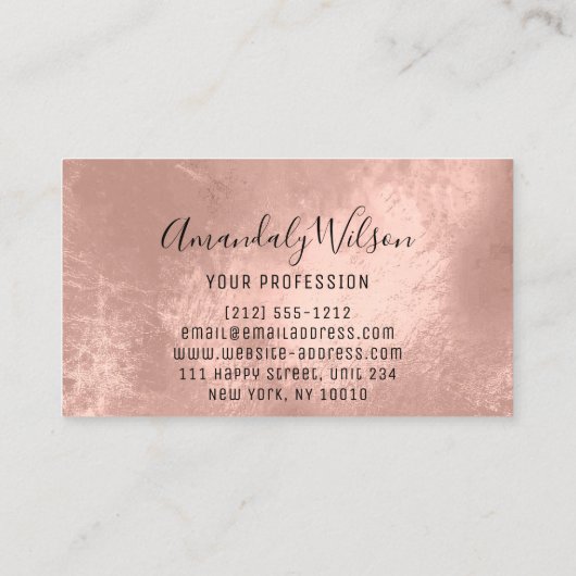 Professional Hairdresser Lashes Makeup Roos Visitekaartje (Achterkant)