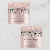 Professional Hairdresser Makeup Roos Diamond Vierkante Visitekaartje (Voorkant / Achterkant)