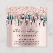 Professional Hairdresser Makeup Roos Diamond Vierkante Visitekaartje (Achterkant)