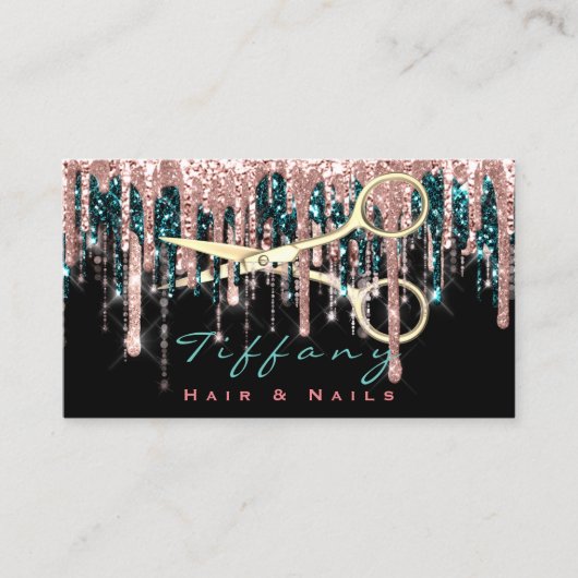 Professional Hairdresser Scissors Roos Black Gold Visitekaartje (Voorkant)