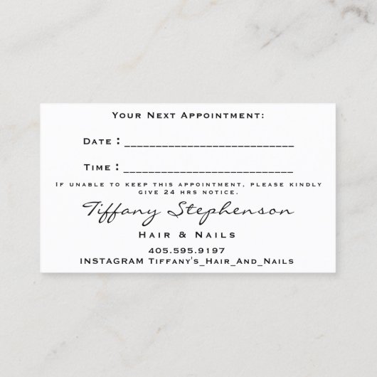 Professional Hairdresser Scissors Roos Black Gold Visitekaartje (Achterkant)