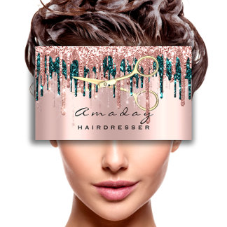 Professional Hairdresser Scissors Roos Blauwgroen  Visitekaartje