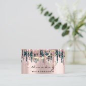 Professional Hairdresser Scissors Roos Blauwgroen  Visitekaartje (Staand voorkant)