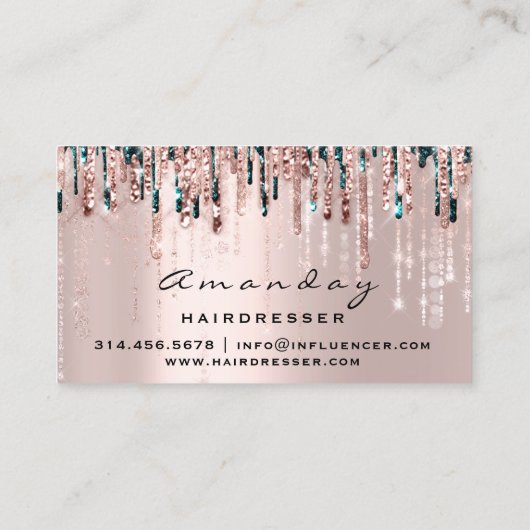 Professional Hairdresser Scissors Roos Drip Gold Visitekaartje (Achterkant)