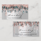 Professional Hairdresser Silver Scissors Roos Drip Visitekaartje (Voorkant / Achterkant)