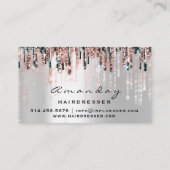 Professional Hairdresser Silver Scissors Roos Drip Visitekaartje (Achterkant)