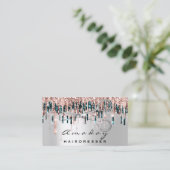 Professional Hairdresser Silver Scissors Roos Drip Visitekaartje (Staand voorkant)