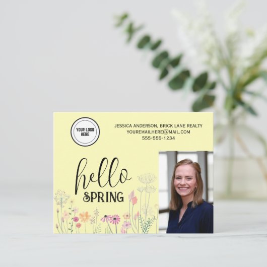 Professional Hallo Spring Real Estate Marketing Briefkaart (Staand voorkant)