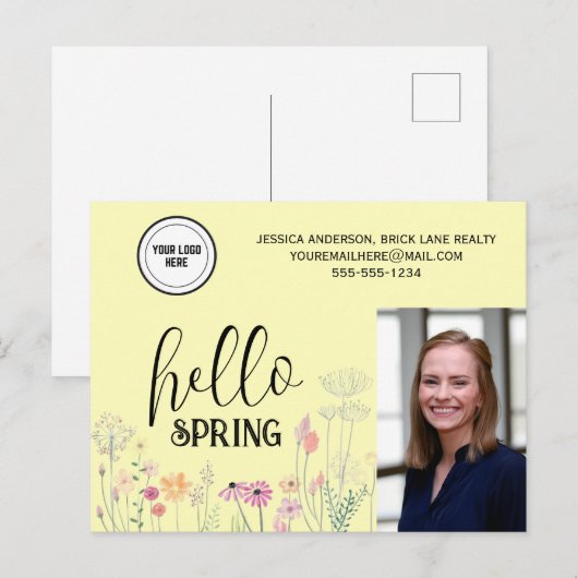 Professional Hallo Spring Real Estate Marketing Briefkaart (Voorkant / Achterkant)