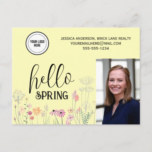 Professional Hallo Spring Real Estate Marketing Briefkaart (Voorkant)