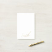 Professional Handwritten Gold Script Typography Post-it® Notes (Op bureau)