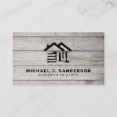 Professional handyman carpenter tools wood visitekaartje (Voorkant)