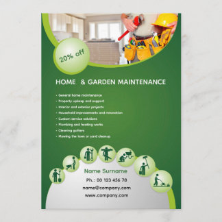 Professional handyman flyer template kaart
