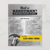 Professional Handyman & Repair Service Faux Metal Flyer (Voorkant)
