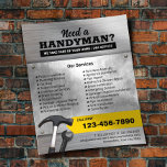 Professional Handyman & Repair Service Faux Metal Flyer<br><div class="desc">Professionele handyman-stekker met achtergrondbrochure Reparatieservice.</div>