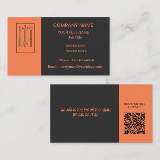 Professional Handyman Visitekaartje (Voorkant / Achterkant)