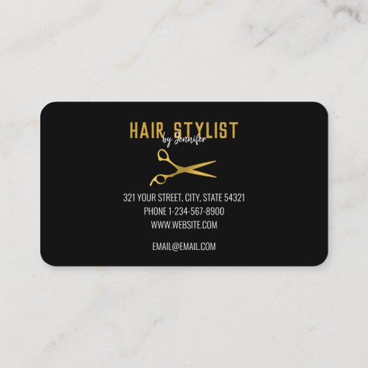 Professional-hare-stylist en Salon-Visitekaartje Visitekaartje (Achterkant)