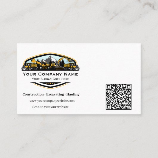 Professional Heavy Equipment Construction Company  Visitekaartje (Achterkant)