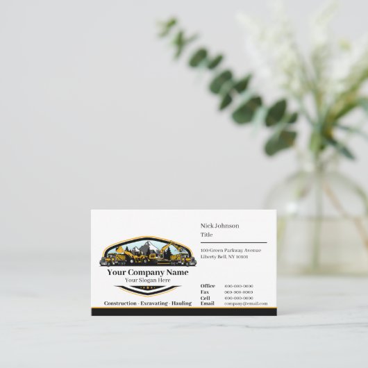 Professional Heavy Equipment Construction Company  Visitekaartje (Staand voorkant)