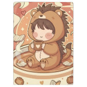 Professional Hedgehog Chibi Office Clipboard Klembord (Achterkant)