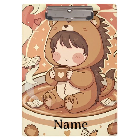 Professional Hedgehog Chibi Office Clipboard Klembord (Voorkant)