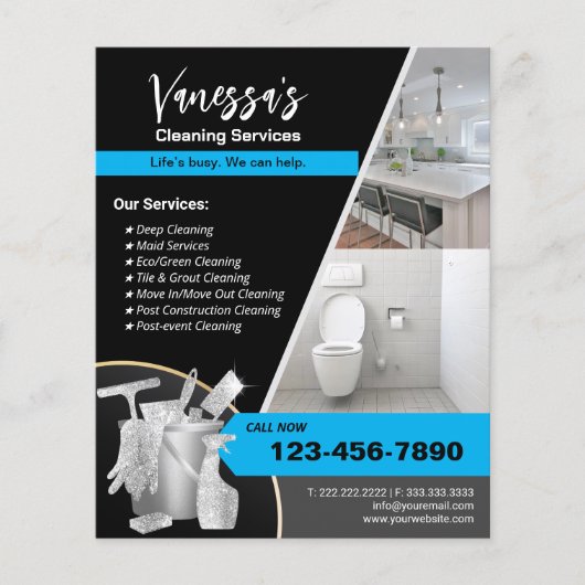 Professional Home Cleaning Maid Service Flyer (Voorkant)