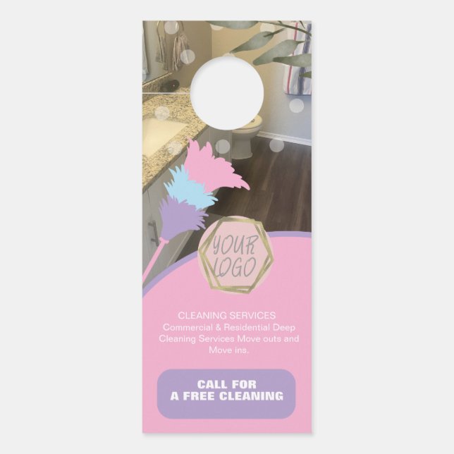 Professional Home Cleaning Services Logo Deurhanger (Voorkant)