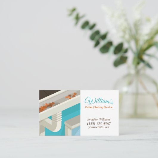 Professional Home Gutter Cleaning Service Visitekaartje (Staand voorkant)