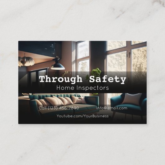 Professional Home Inspection Inspector Services Visitekaartje (Achterkant)