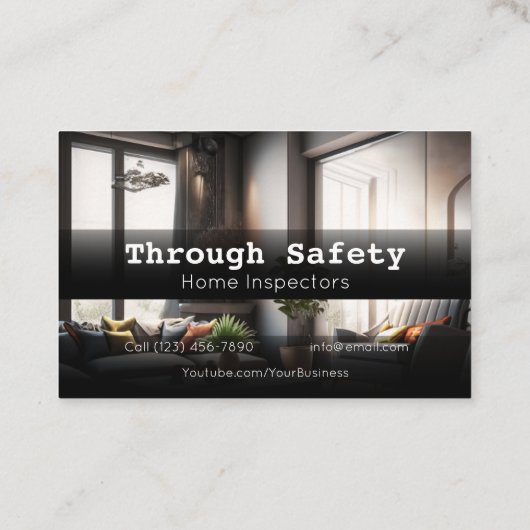 Professional Home Inspection Inspector Services Visitekaartje (Achterkant)