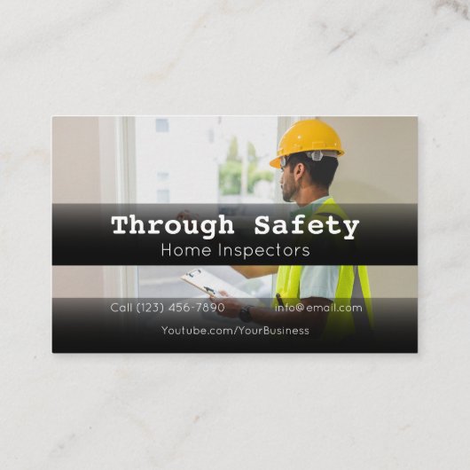 Professional Home Inspection Inspector Services Visitekaartje (Achterkant)