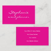 Professional Hot Pink White Colorful Girly Modern Visitekaartje (Voorkant / Achterkant)