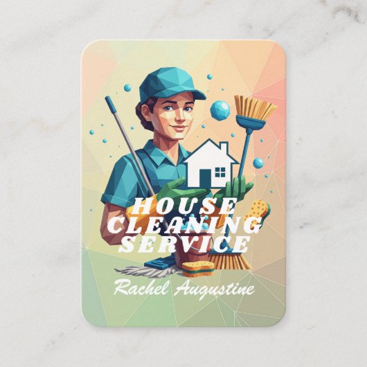 Professional House Cleaning Service Housekeeping Visitekaartje (Voorkant)