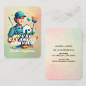 Professional House Cleaning Service Housekeeping Visitekaartje (Voorkant / Achterkant)
