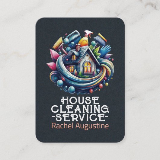 Professional House Cleaning Service Housekeeping Visitekaartje (Voorkant)