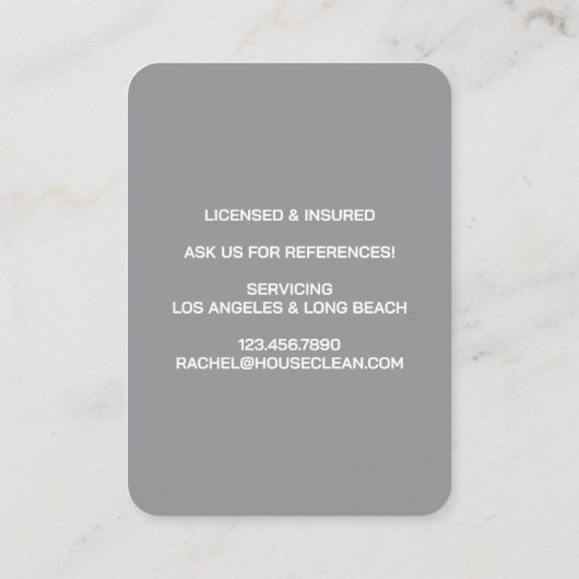 Professional House Cleaning Service Housekeeping Visitekaartje (Achterkant)