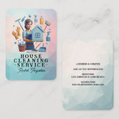 Professional House Cleaning Service Housekeeping Visitekaartje (Voorkant / Achterkant)