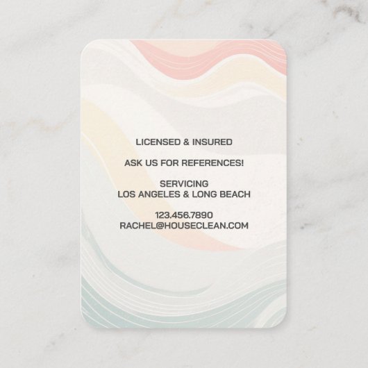 Professional House Cleaning Service Housekeeping Visitekaartje (Achterkant)