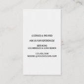 Professional House Cleaning Service Housekeeping Visitekaartje (Achterkant)