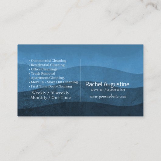 Professional House Cleaning Service Housekeeping Visitekaartje (Achterkant)