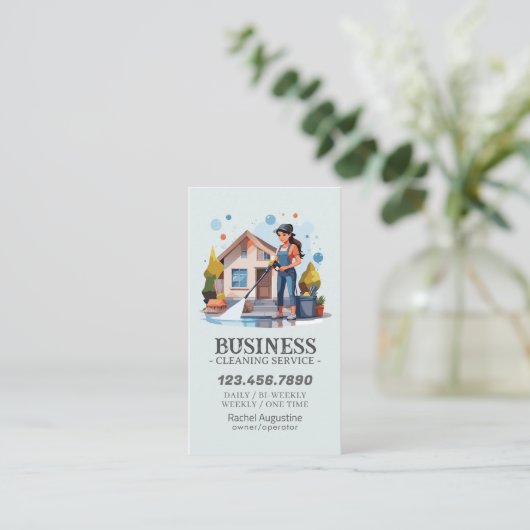 Professional House Cleaning Service Housekeeping Visitekaartje (Staand voorkant)
