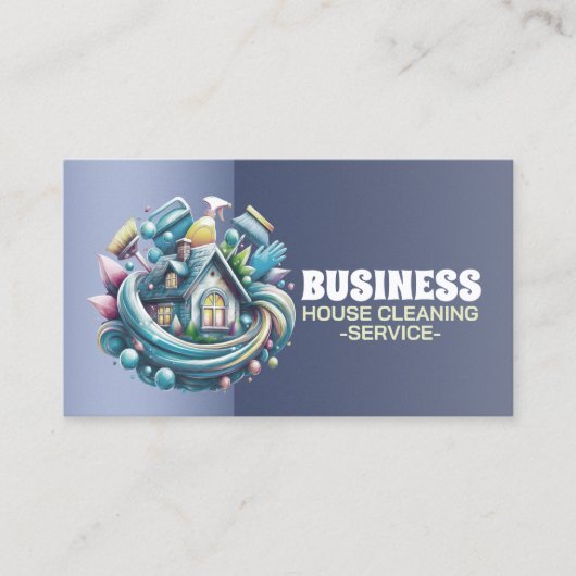 Professional House Cleaning Service Housekeeping Visitekaartje (Voorkant)