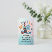 Professional House Cleaning Service Housekeeping Visitekaartje (Staand voorkant)