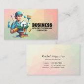 Professional House Cleaning Service Housekeeping Visitekaartje (Voorkant / Achterkant)