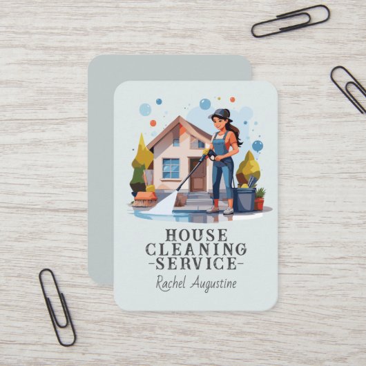 Professional House Cleaning Service Housekeeping Visitekaartje (Voorkant / Achterkant in situ)