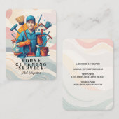 Professional House Cleaning Service Housekeeping Visitekaartje (Voorkant / Achterkant)