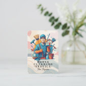 Professional House Cleaning Service Housekeeping Visitekaartje (Staand voorkant)
