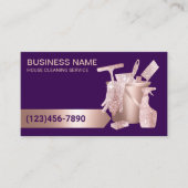 Professional House Cleaning Service Modern Purple Visitekaartje (Voorkant)